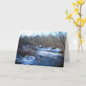 Wetland vijvers in de winter: Happy Birthday Kaart (Gele Bloem)