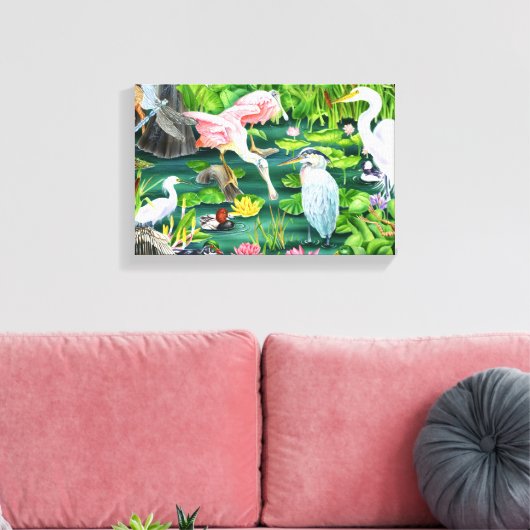 Wetland Wonders Canvas Afdruk (Insitu (Woonkamer))