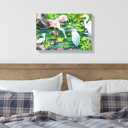 Wetland Wonders Canvas Afdruk (Insitu (Slaapkamer))