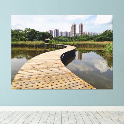 Wetlands Boardwalk Canvas Afdruk (Insitu (Houten vloer))