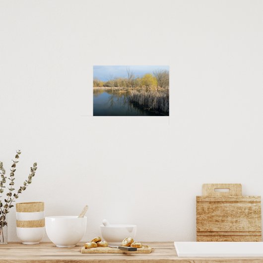 Wetlands Reeds en Bomen in West-Saint-Paul Poster (Keuken)