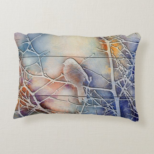 Wetlands Silhouetted Bird Decoratief Kussen (Achterkant)