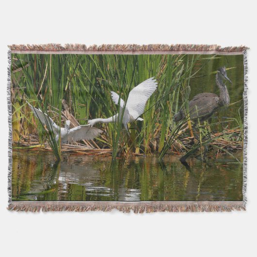 Wetlands vogels Wildlife Herons Throw Blanket Deken (Voorkant)