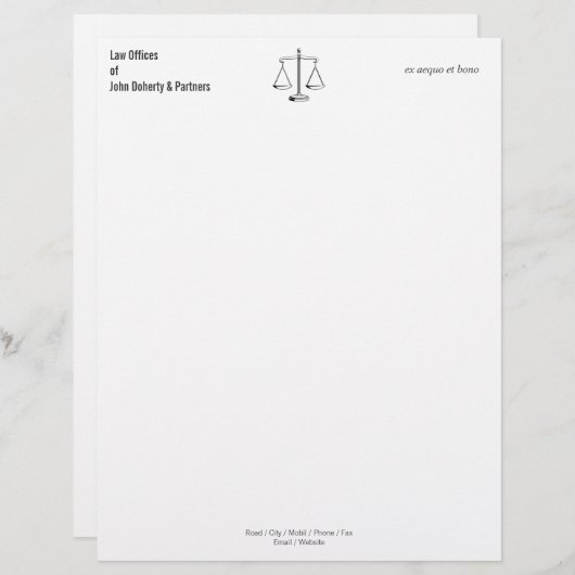 WETSBUREAUS | Elegant Classy Briefhoofd Sjabloon (Voorkant / Achterkant)