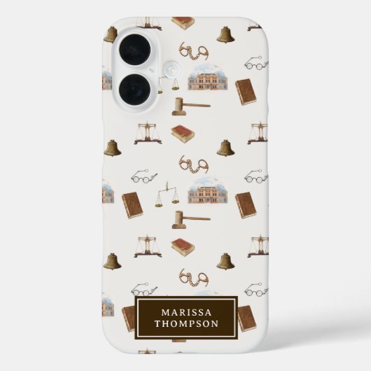 Wetschaal Hamer Rechtskundig Antiek Patroon Case-Mate iPhone Case (Achterkant)