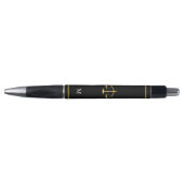Wetschaal & monogram op zwarte achtergrond pen (Voorkant)