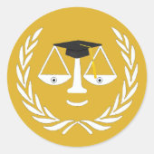 Wetschool-Afstuderen Ronde Sticker (Voorkant)