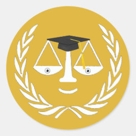 Wetschool-Afstuderen Ronde Sticker