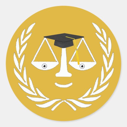 Wetschool-Afstuderen Ronde Sticker (Voorkant)