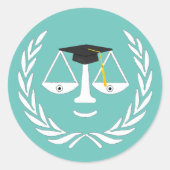 Wetschool-Afstuderen Ronde Sticker (Voorkant)