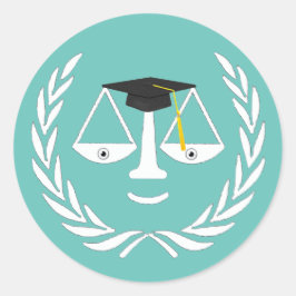 Wetschool-Afstuderen Ronde Sticker