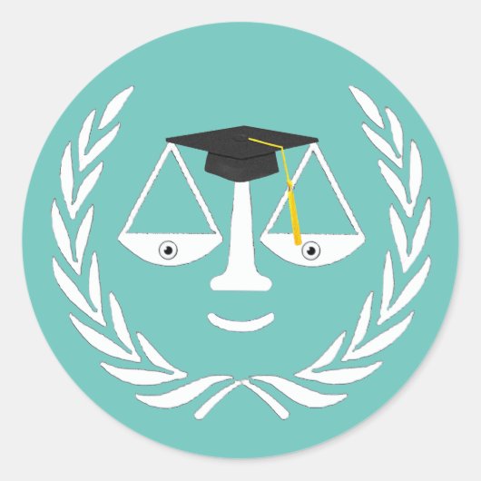 Wetschool-Afstuderen Ronde Sticker (Voorkant)