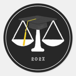 Wetschool-Afstuderen Ronde Sticker