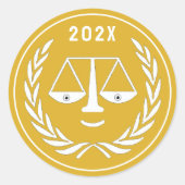 Wetschool-Afstuderen Ronde Sticker (Voorkant)