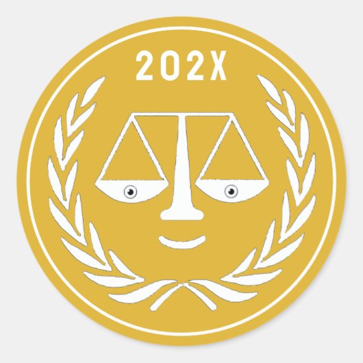 Wetschool-Afstuderen Ronde Sticker (Voorkant)