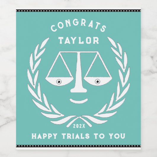 Wetschool-Afstuderen Wijn Etiket (Enkel label)