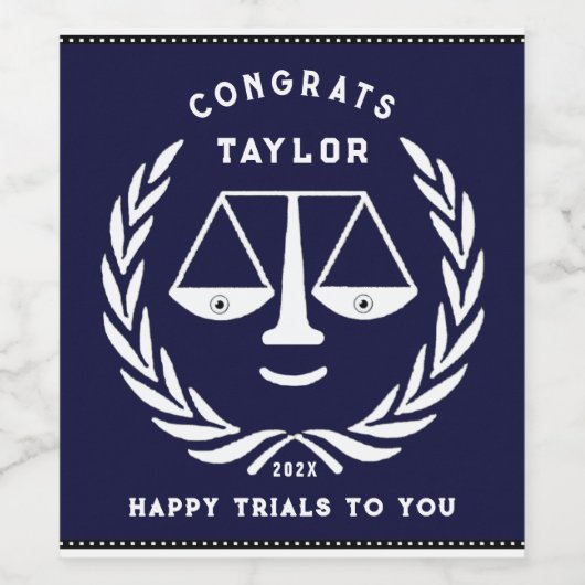 Wetschool-Afstuderen Wijn Etiket (Enkel label)