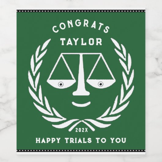 Wetschool-Afstuderen Wijn Etiket (Enkel label)