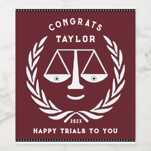 Wetschool-Afstuderen Wijn Etiket (Enkel label)