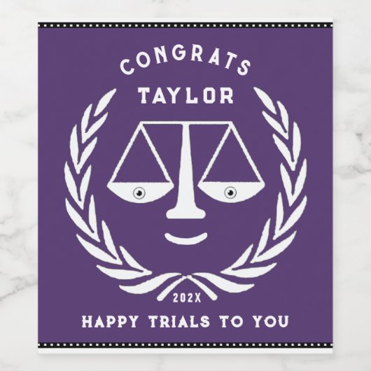 Wetschool-Afstuderen Wijn Etiket (Enkel label)