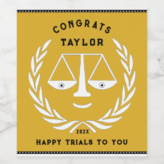 Wetschool-Afstuderen Wijn Etiket (Enkel label)