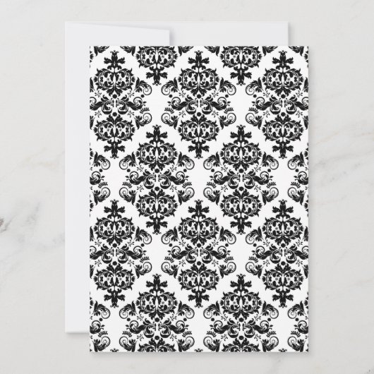 Wetschool Classic Damask Graduparty Kaart (Achterkant)