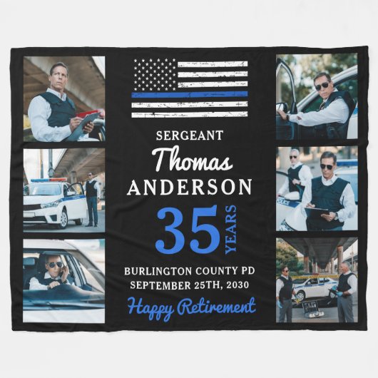 Wetshandhaving 6 Afbeelding Politie Aflossing Fleece Deken (Voorkant (Horizontaal))