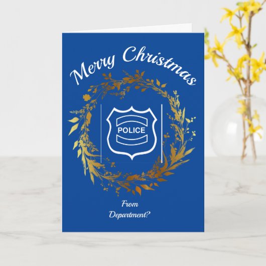 Wetshandhaving Badge Icon Christmas Kaart (Gele Bloem)