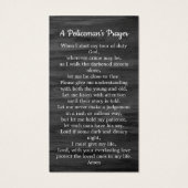 Wetshandhaving begrafenis politie Memorial Prayer  Visitekaartje (Achterkant)