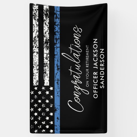 Wetshandhaving politiefunctionaris spandoek (Verticaal)