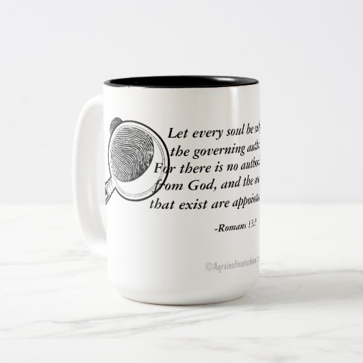 Wetshandhaving Tweekleurige Koffiemok (Voorkant links)