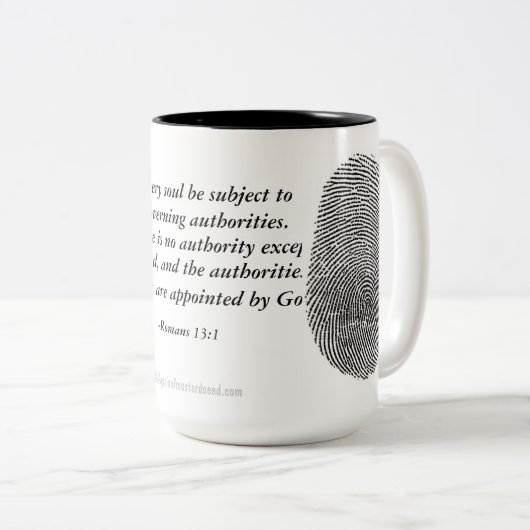 Wetshandhaving Tweekleurige Koffiemok (Voorkant rechts)