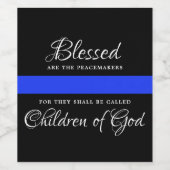 Wetshandhaving van de politiepartij in de blauwe l wijn etiket (Enkel label)