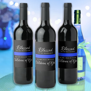 Wetshandhaving van de politiepartij in de blauwe l wijn etiket