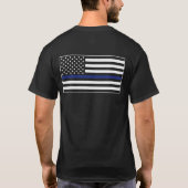 Wetshandhaving van politie met blauwe lijn vlag t-shirt (Achterkant)