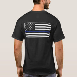 Wetshandhaving van politie met blauwe lijn vlag t-shirt