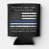 Wetshandhaving van politie-officier met blauwe lij blikjeskoeler (Voorkant)