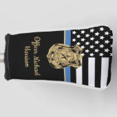 Wetshandhaving van politie-officier met blauwe lij golfheadcover (Voorkant)