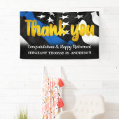 Wetshandhaving voor politie Retirement Blue Gold S Spandoek (Insitu)