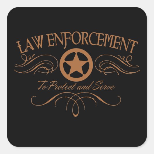 Wetshandhaving Western Vierkante Sticker (Voorkant)
