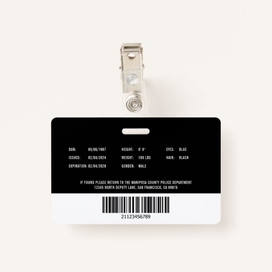 Wetshandhavingsambtenaar Politiedienst ID Badge (Achterkant met clip)