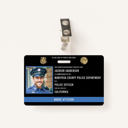 Wetshandhavingsambtenaar Politiedienst ID Badge (Voorkant met clip)