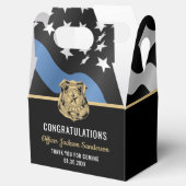 Wetshandhavingsblauwe lijn politie-oproeppartij bedankdoosjes (Geopend)