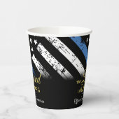 Wetshandhavingsblauwe lijn politie-oproeppartij papieren bekers (Links)