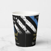 Wetshandhavingsblauwe lijn politie-oproeppartij papieren bekers (Rechts)