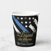 Wetshandhavingsblauwe lijn politie-oproeppartij papieren bekers (Voorkant)