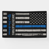 Wetshandhavingspolitie met ouderdomspensioen Thin  Spandoek (Horizontaal)