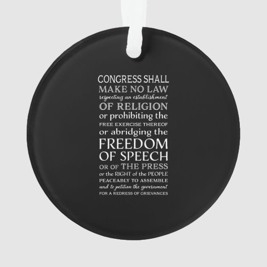 Wetsontwerp van vrijheid van meningsuiting ornament (achterkant)