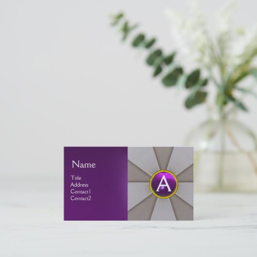 WETSSCHALEN,ATTORNEY MONOGRAM Paars grijs Visitekaartje (Staand voorkant)