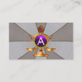 WETSSCHALEN,ATTORNEY MONOGRAM Paars grijs Visitekaartje (Achterkant)